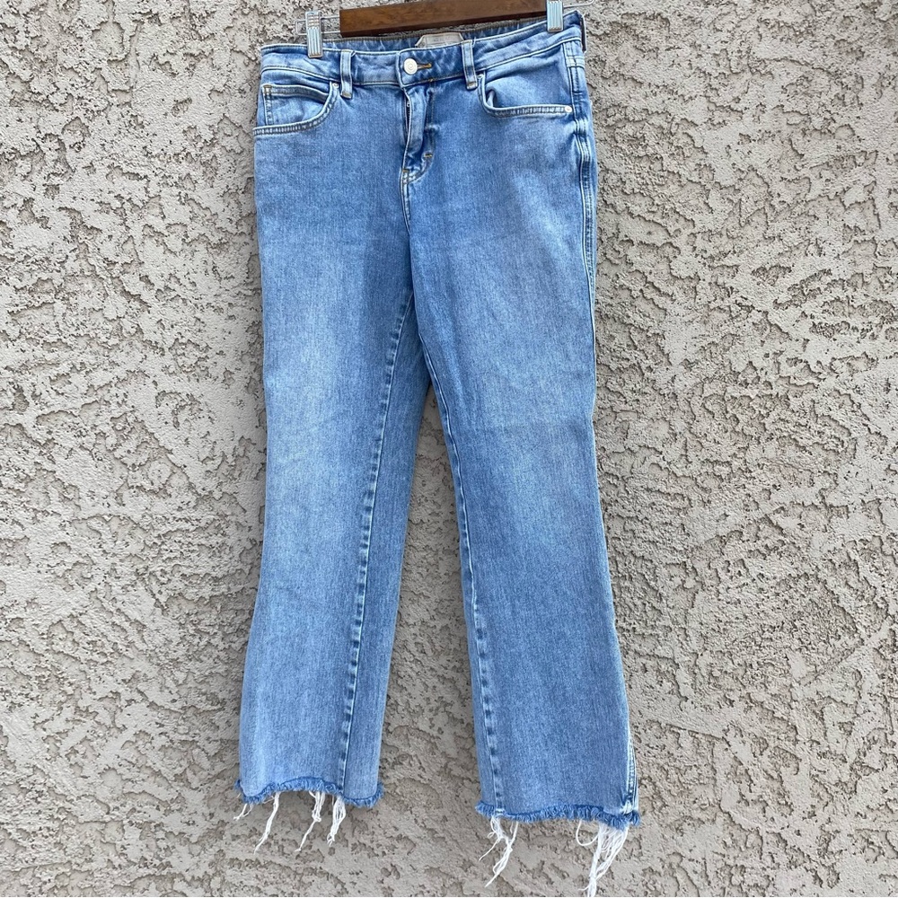 FREE PEOPLE Distressed Hem Zipper Jeans